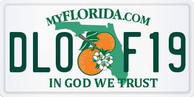FL license plate DLOF19
