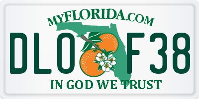 FL license plate DLOF38