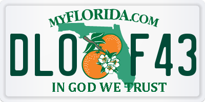 FL license plate DLOF43