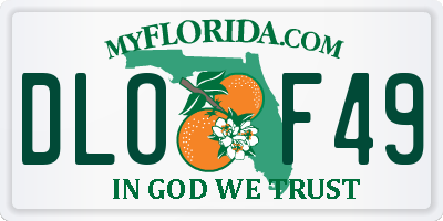 FL license plate DLOF49