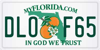 FL license plate DLOF65
