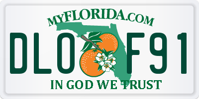 FL license plate DLOF91