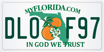 FL license plate DLOF97
