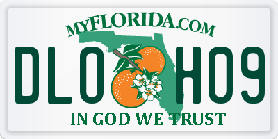 FL license plate DLOH09