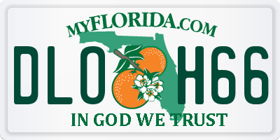 FL license plate DLOH66