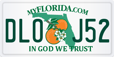 FL license plate DLOJ52