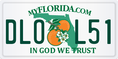 FL license plate DLOL51