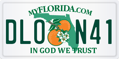 FL license plate DLON41