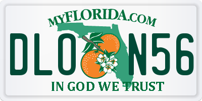 FL license plate DLON56