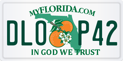 FL license plate DLOP42