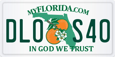 FL license plate DLOS40