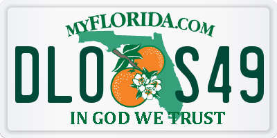 FL license plate DLOS49