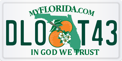 FL license plate DLOT43