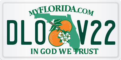 FL license plate DLOV22