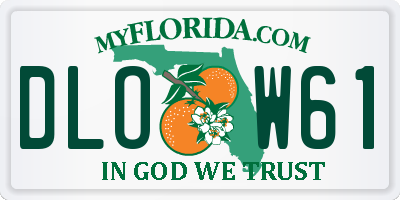 FL license plate DLOW61
