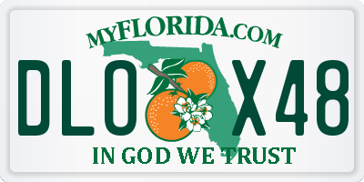 FL license plate DLOX48