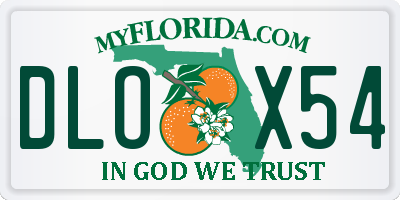 FL license plate DLOX54