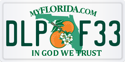 FL license plate DLPF33