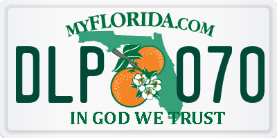 FL license plate DLPO70