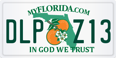 FL license plate DLPZ13