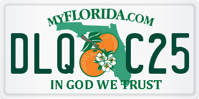 FL license plate DLQC25
