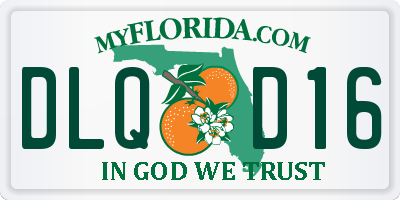 FL license plate DLQD16