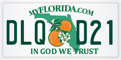 FL license plate DLQD21