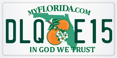 FL license plate DLQE15