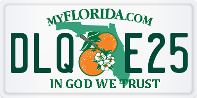 FL license plate DLQE25