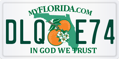 FL license plate DLQE74