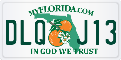 FL license plate DLQJ13