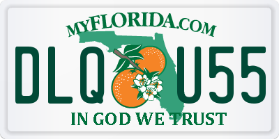 FL license plate DLQU55