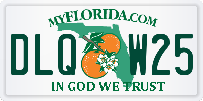 FL license plate DLQW25