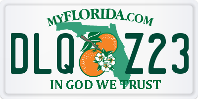 FL license plate DLQZ23