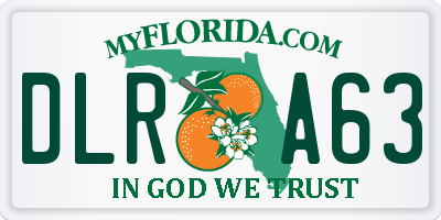 FL license plate DLRA63