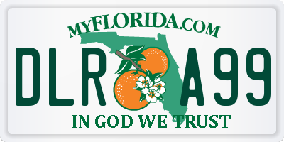 FL license plate DLRA99