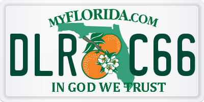 FL license plate DLRC66