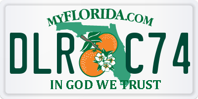 FL license plate DLRC74