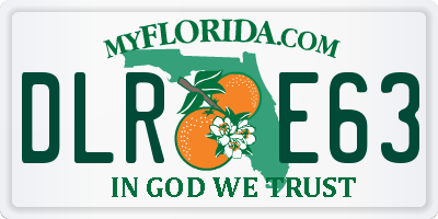 FL license plate DLRE63