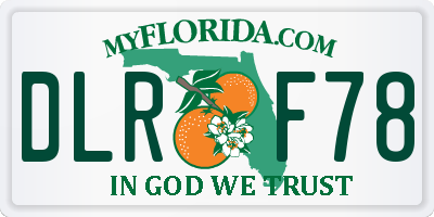 FL license plate DLRF78