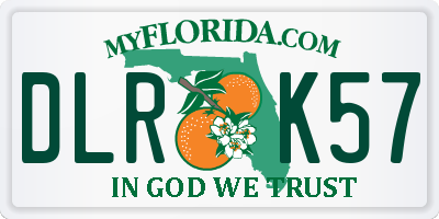 FL license plate DLRK57