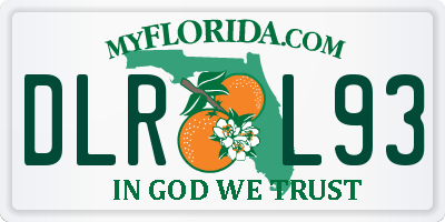 FL license plate DLRL93