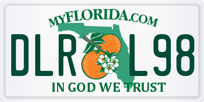 FL license plate DLRL98