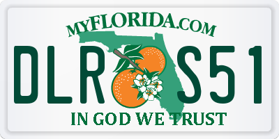 FL license plate DLRS51