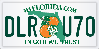 FL license plate DLRU70