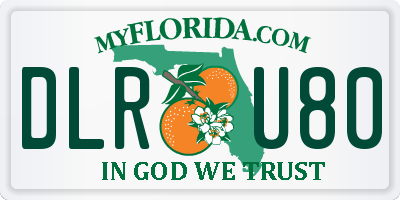 FL license plate DLRU80