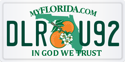 FL license plate DLRU92