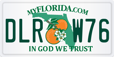 FL license plate DLRW76