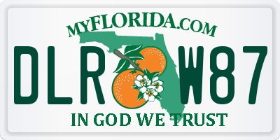 FL license plate DLRW87