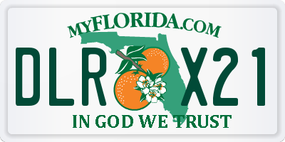 FL license plate DLRX21